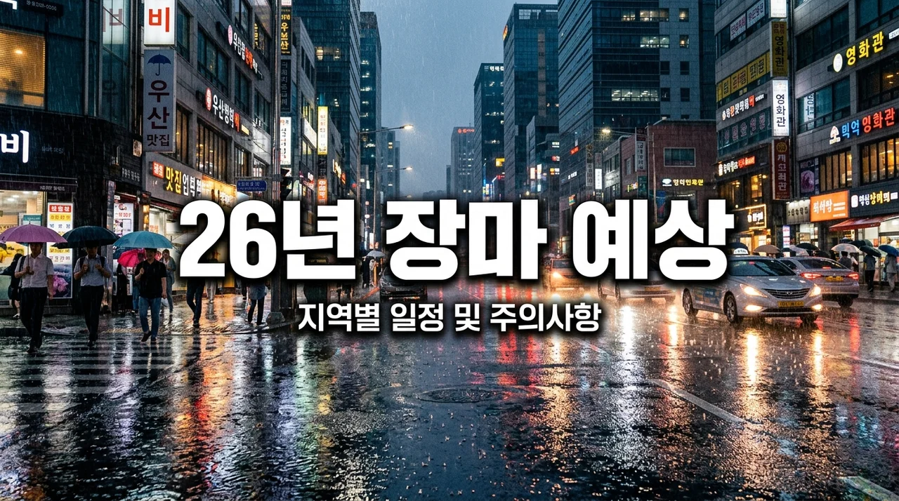 26년 장마 예상 시기 총정리! 지역별 시작일과 폭우 대비 완벽 가이드