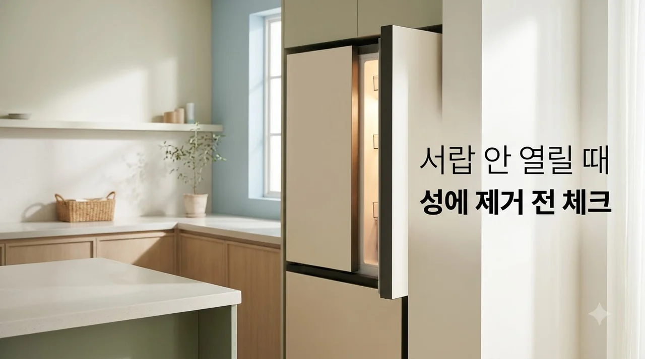 냉동실 서랍이 잘 안 열릴 때 성에 제거 전 필수 확인 요령