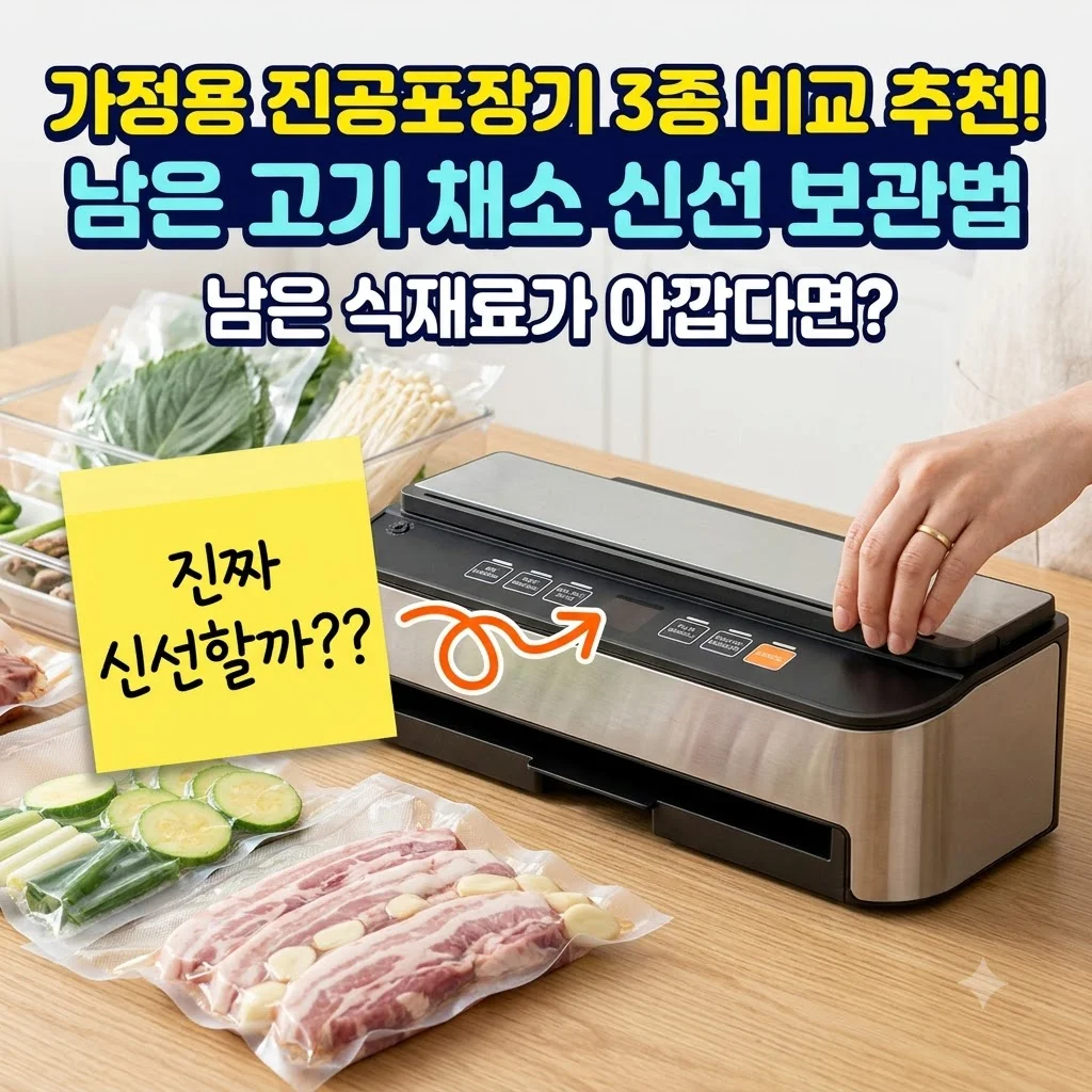 가정용 진공포장기 3종 비교 추천! 남은 고기 채소 신선 보관법
