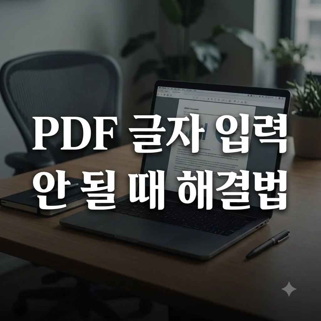 PDF에 글자 입력이 안 될 때 원인과 해결 방법 (공식 기준)
