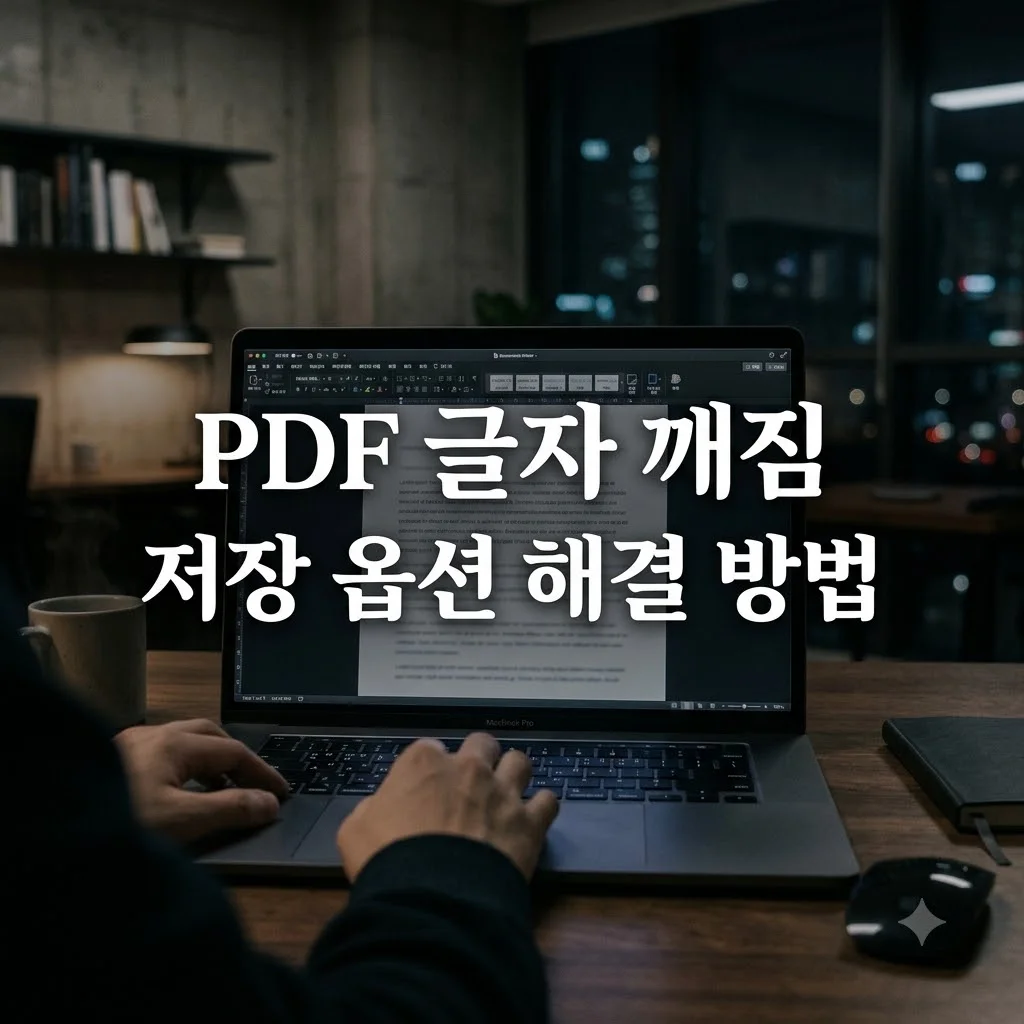 한글파일 PDF 변환했는데 글자가 깨질 때 해결 및 저장 옵션 설정 방법