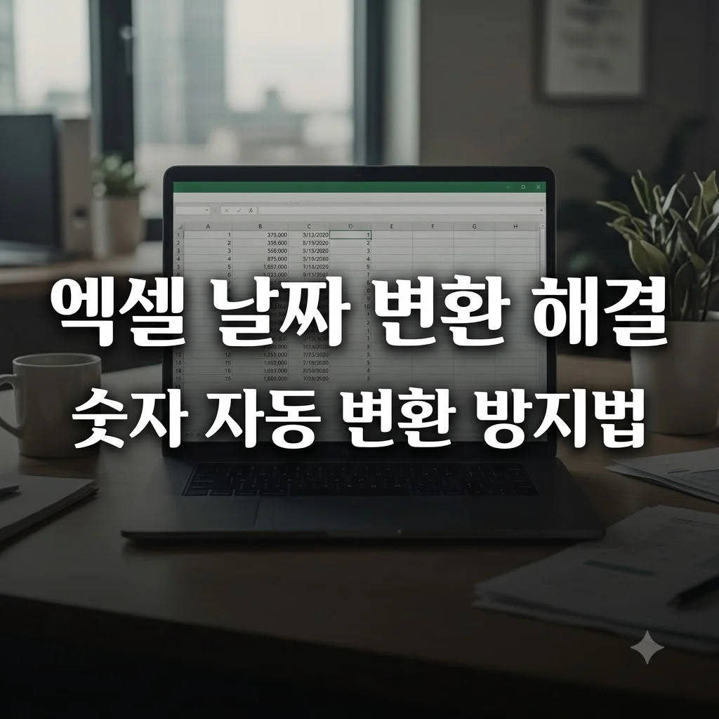 엑셀 숫자가 날짜로 자동 변환 해결법과 입력 형식 설정 방법