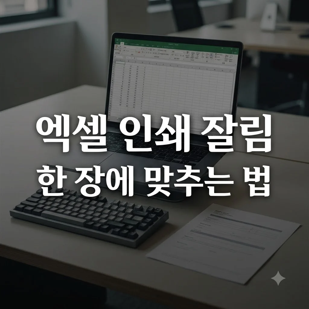 엑셀 인쇄하면 한 페이지가 잘릴 때 한 장에 맞춰 출력하는 설정 방법