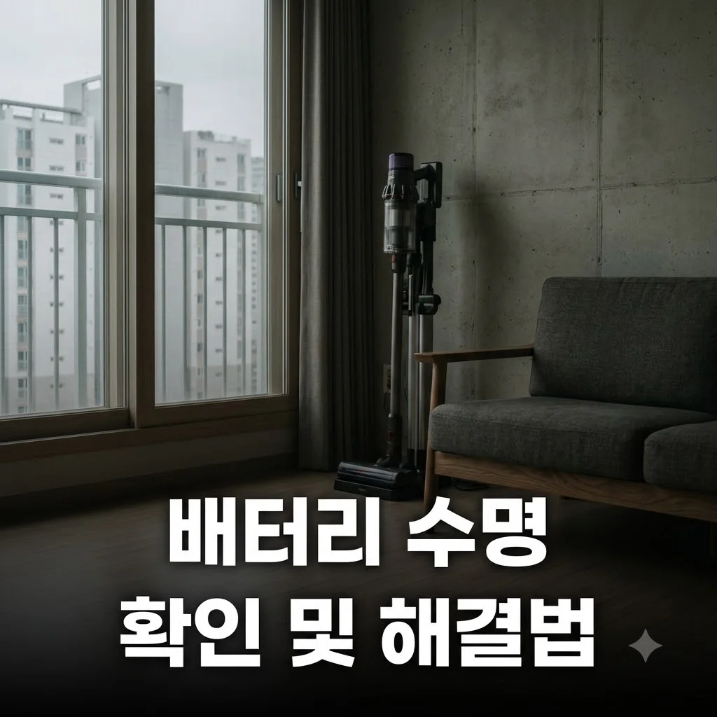 무선청소기 충전은 되는데 사용시간이 짧아졌을 때 배터리 수명 확인법