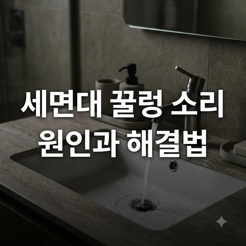 세면대에서 물 내려갈 때 꿀렁 소리가 날 때 원인과 해결법