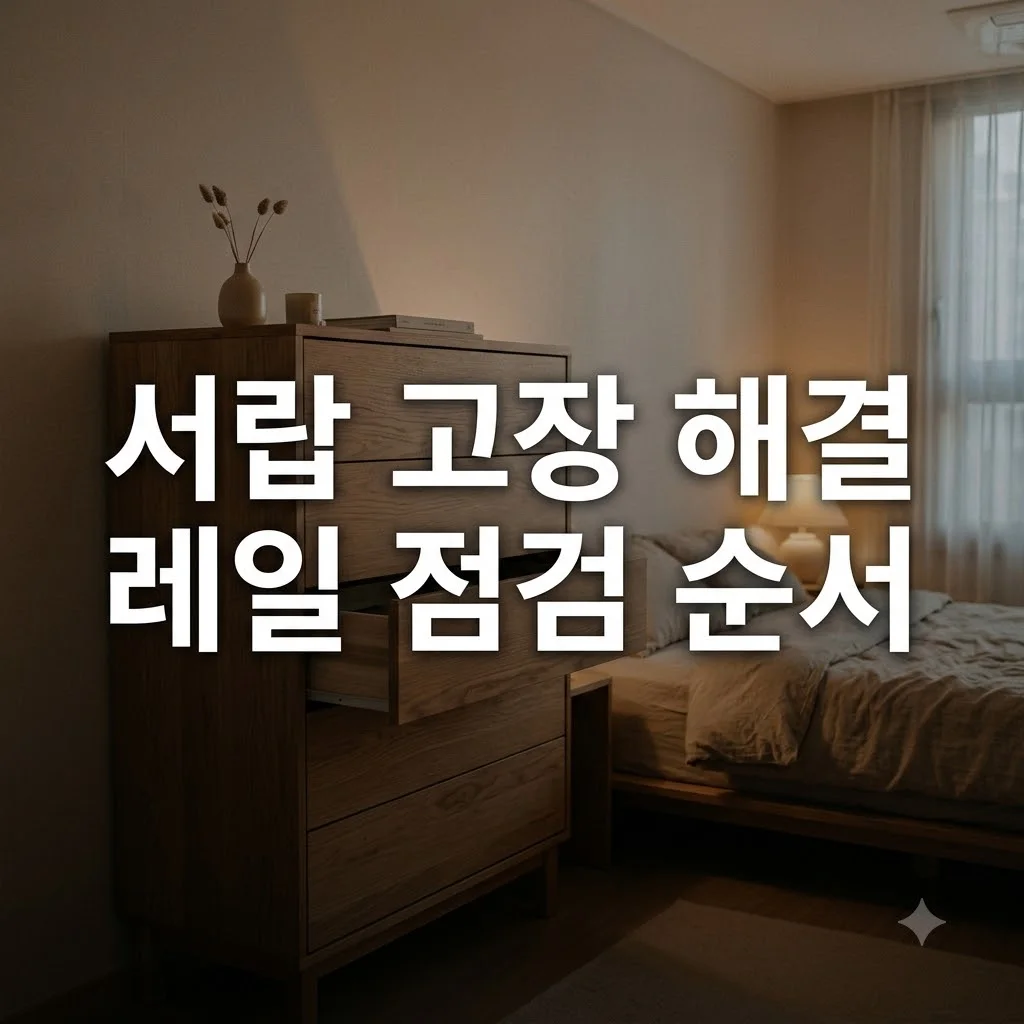 서랍이 끝까지 닫히지 않을 때 레일 이탈 및 나사 점검 해결 순서